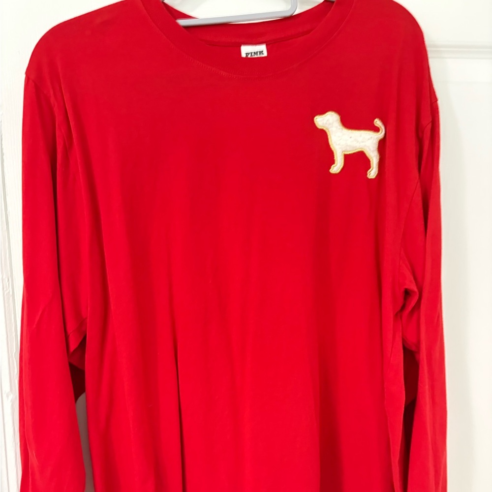 ‼️SOLD‼️ PINK Victoria's Secret Red long sleeve Tee
